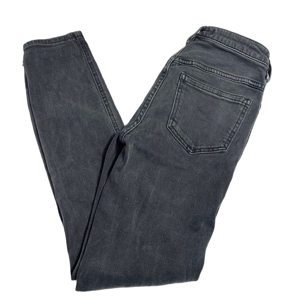 Free People Button Fly Gray Skinny Ankle Jeans Size 25